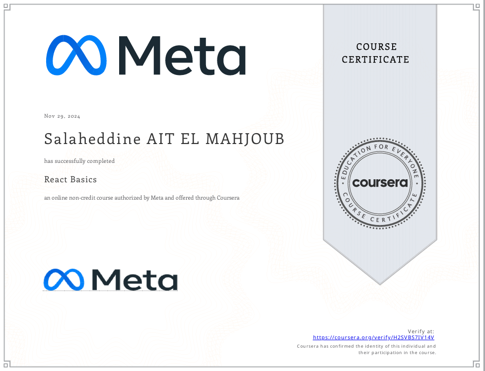 Certification React Basics